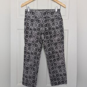 Jules & Leopold Black and White Patterned Capri Pants